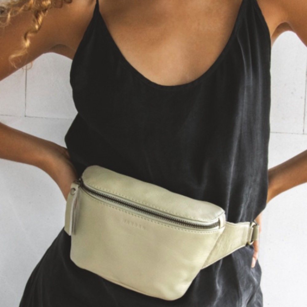 MANDRN Remy RARE Sage color leather Fanny pack